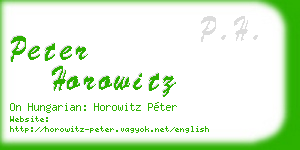 peter horowitz business card