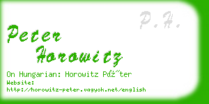 peter horowitz business card